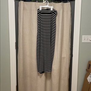 Black and white stripe maxi skirt